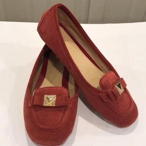 Michael Kors maroon leather moccasins